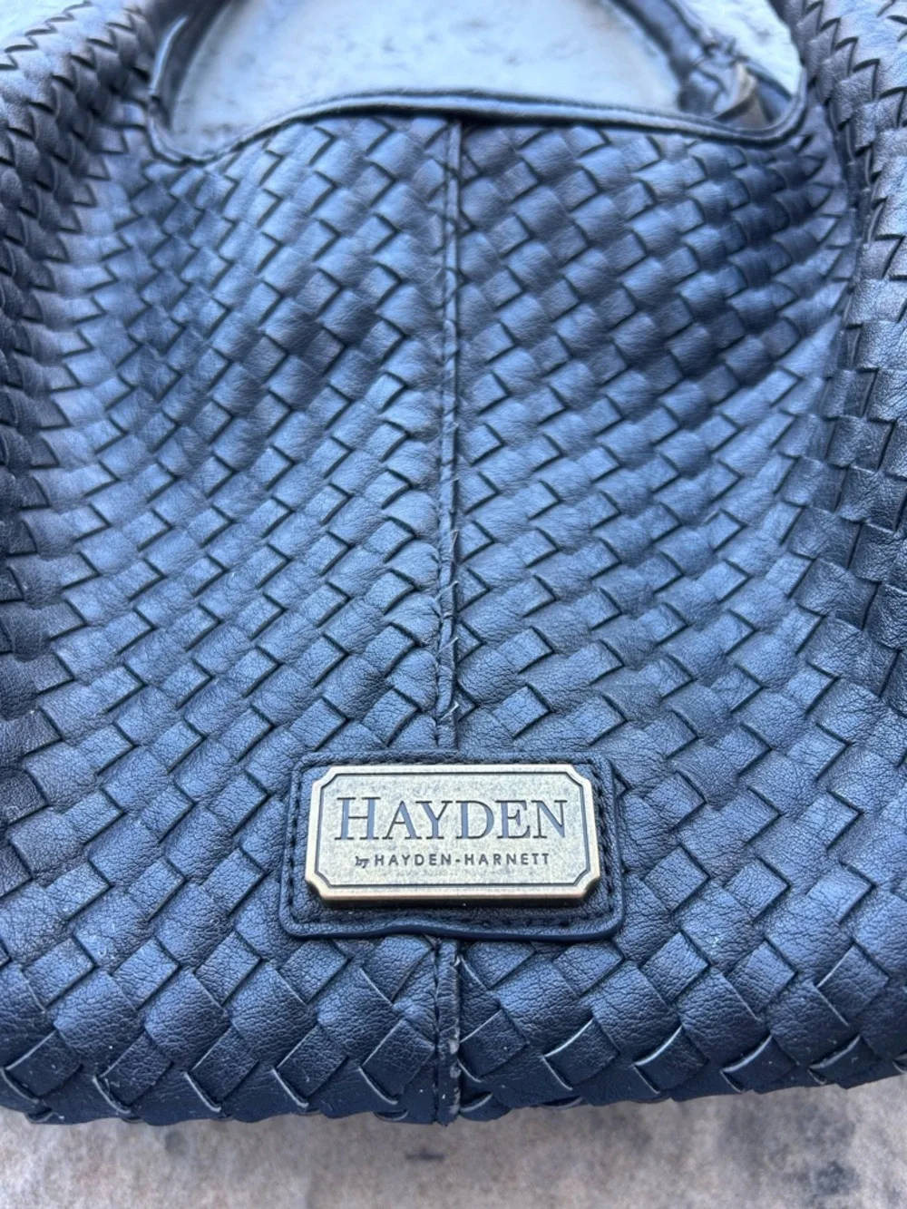 Hayden by Hayden Harnett Woven Basket Weave Hobo Bag in Dark Blue